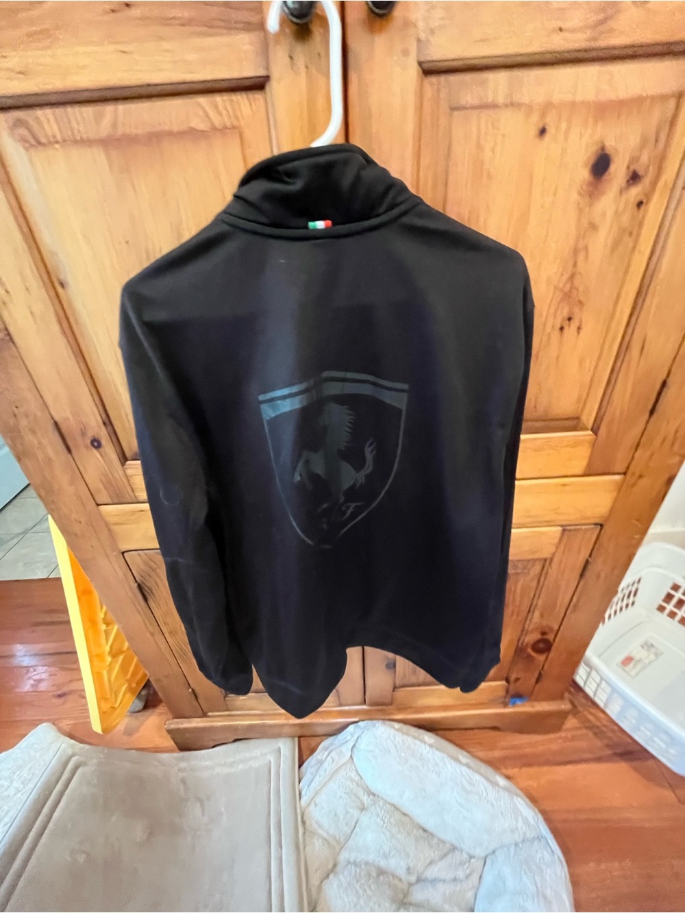 Puma Men's Black Lightweight Track Jacket with Subtle Shield Graphic